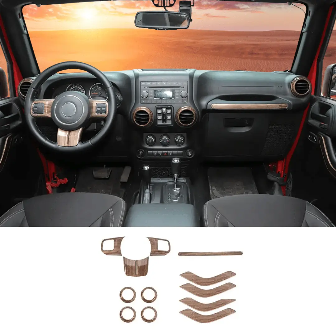 For 2011-2018 Jeep Wrangler JK JKU 4-Door 12 PCS Interior Trim Cover Kit - Image 21