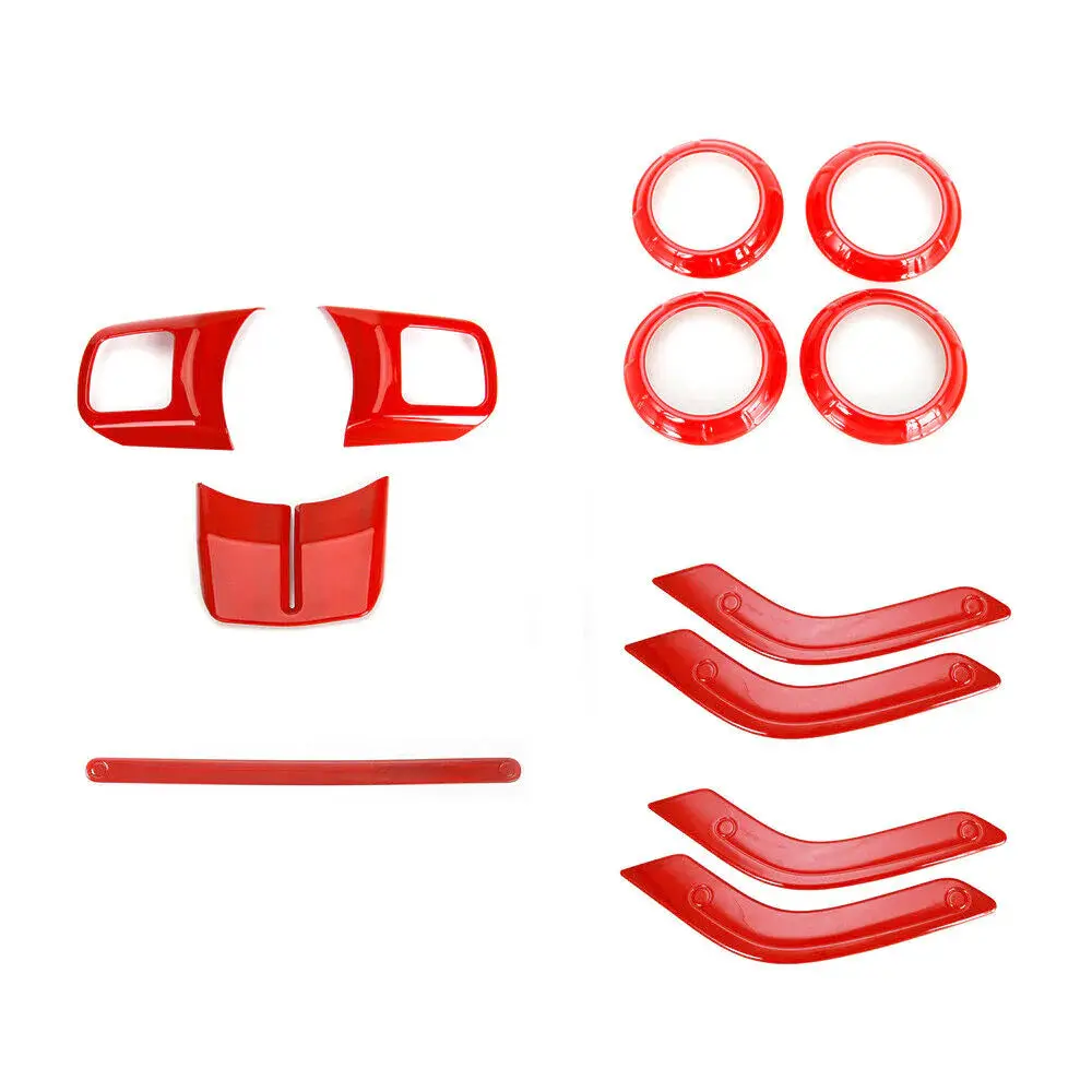 For 2011-2018 Jeep Wrangler JK JKU 4-Door 12 PCS Interior Trim Cover Kit - Image 6
