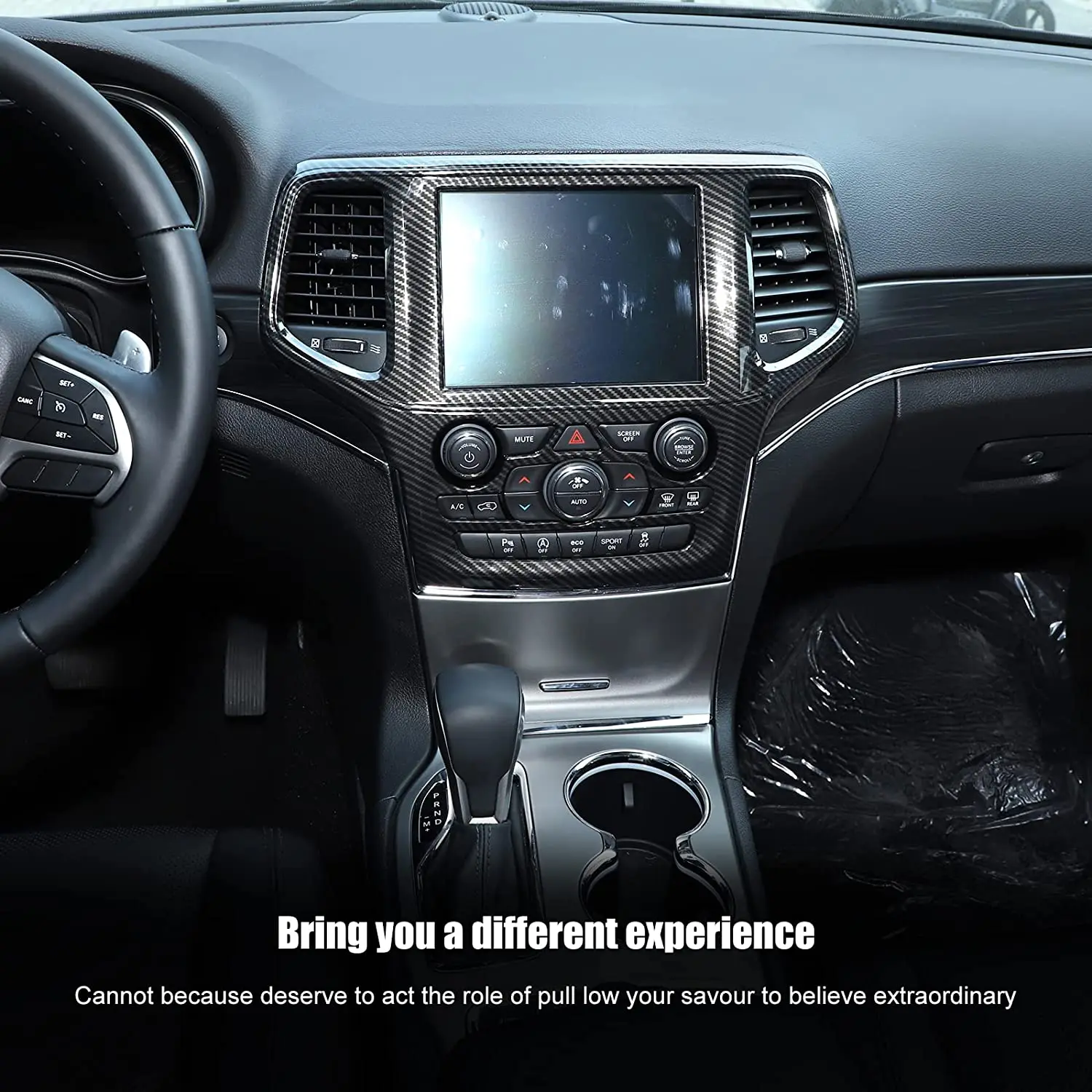 For 2019-2021 Jeep Grand Cherokee WK2 Interior Central Navigation Panel, Center Control GPS Cover Trim - Image 3
