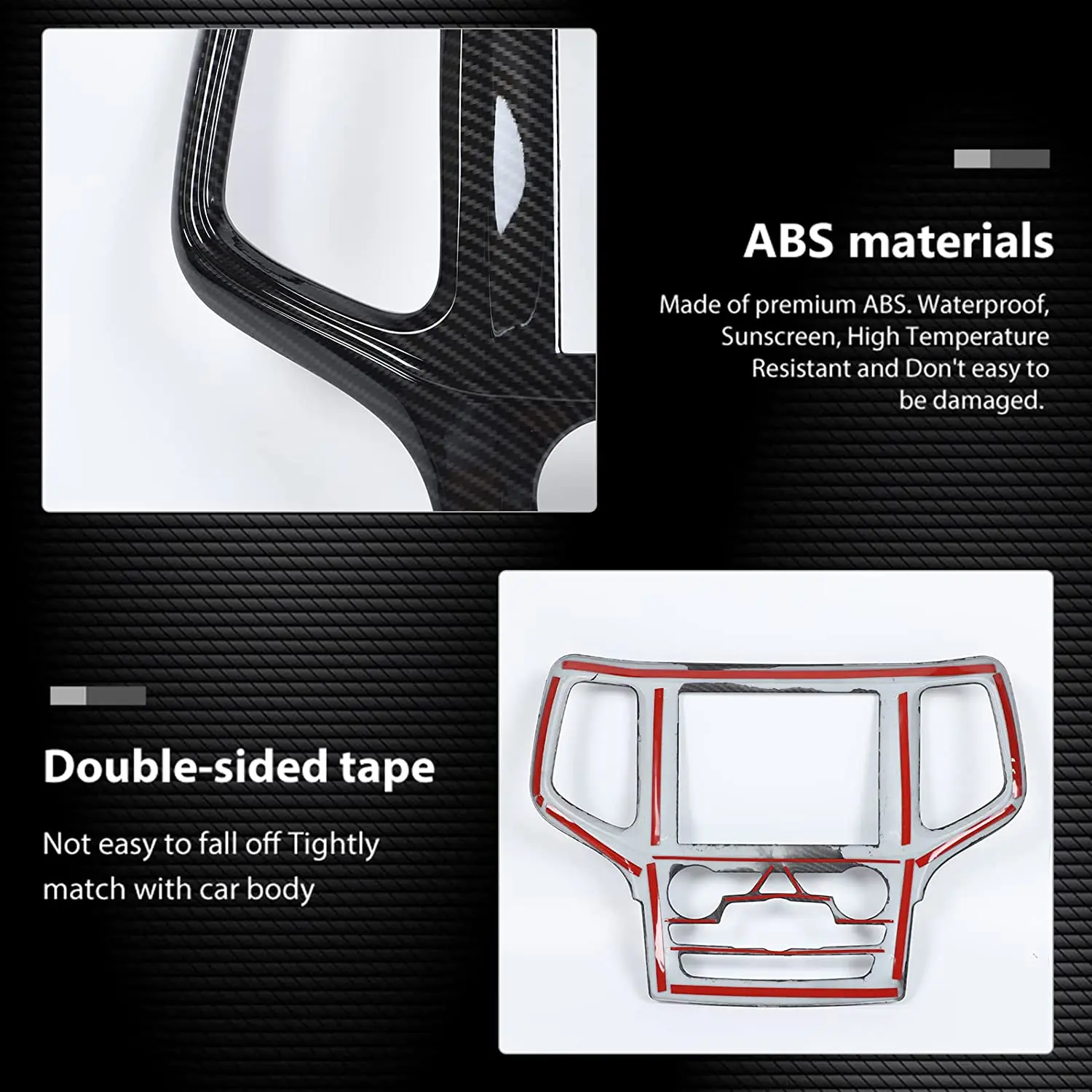 For 2019-2021 Jeep Grand Cherokee WK2 Interior Central Navigation Panel, Center Control GPS Cover Trim - Image 5