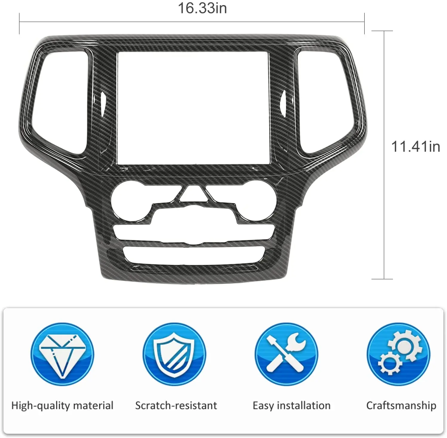 For 2019-2021 Jeep Grand Cherokee WK2 Interior Central Navigation Panel, Center Control GPS Cover Trim - Image 7