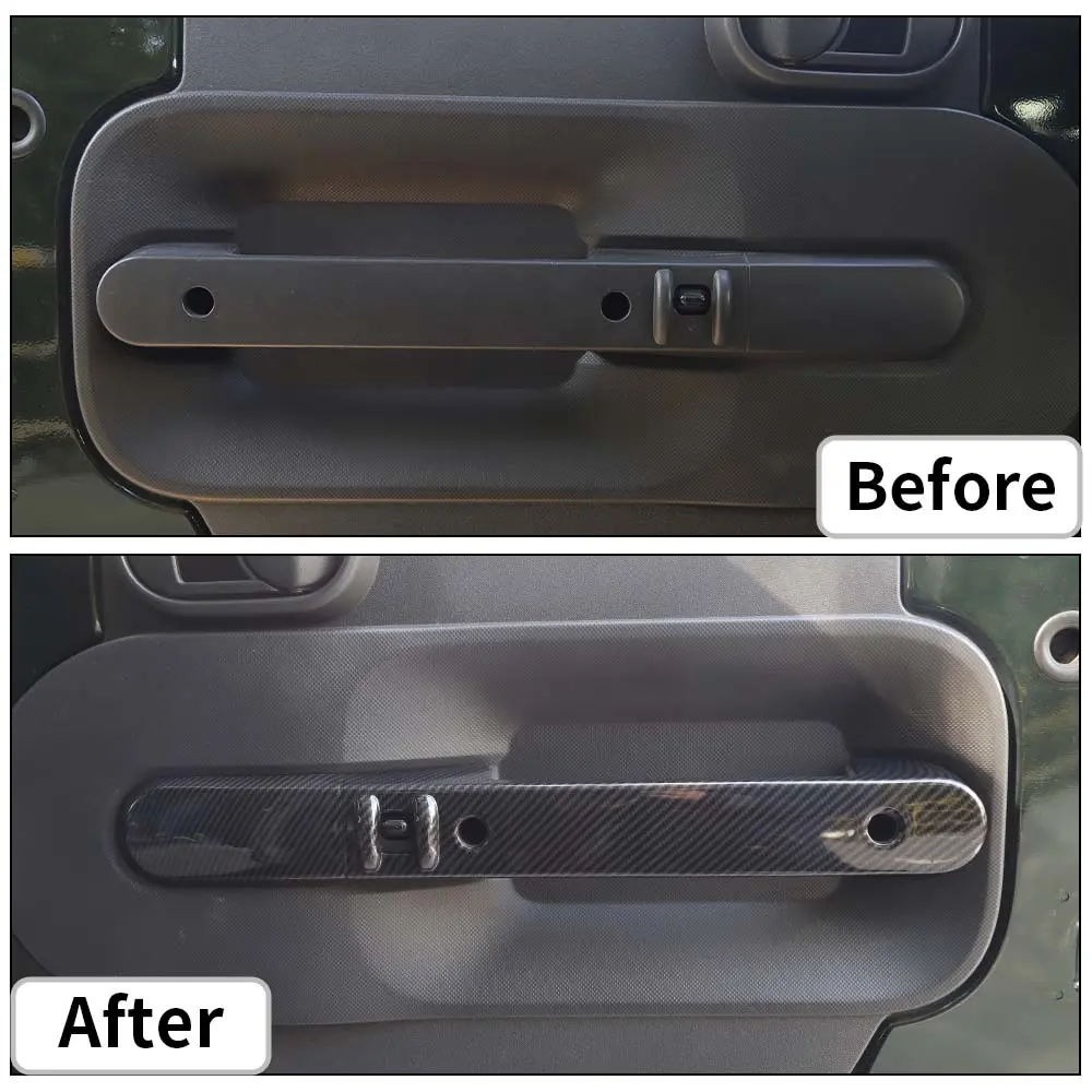 For 2007-2010 Jeep Wrangler JK Interior Door Armrest handle cover trim Decor - Image 2