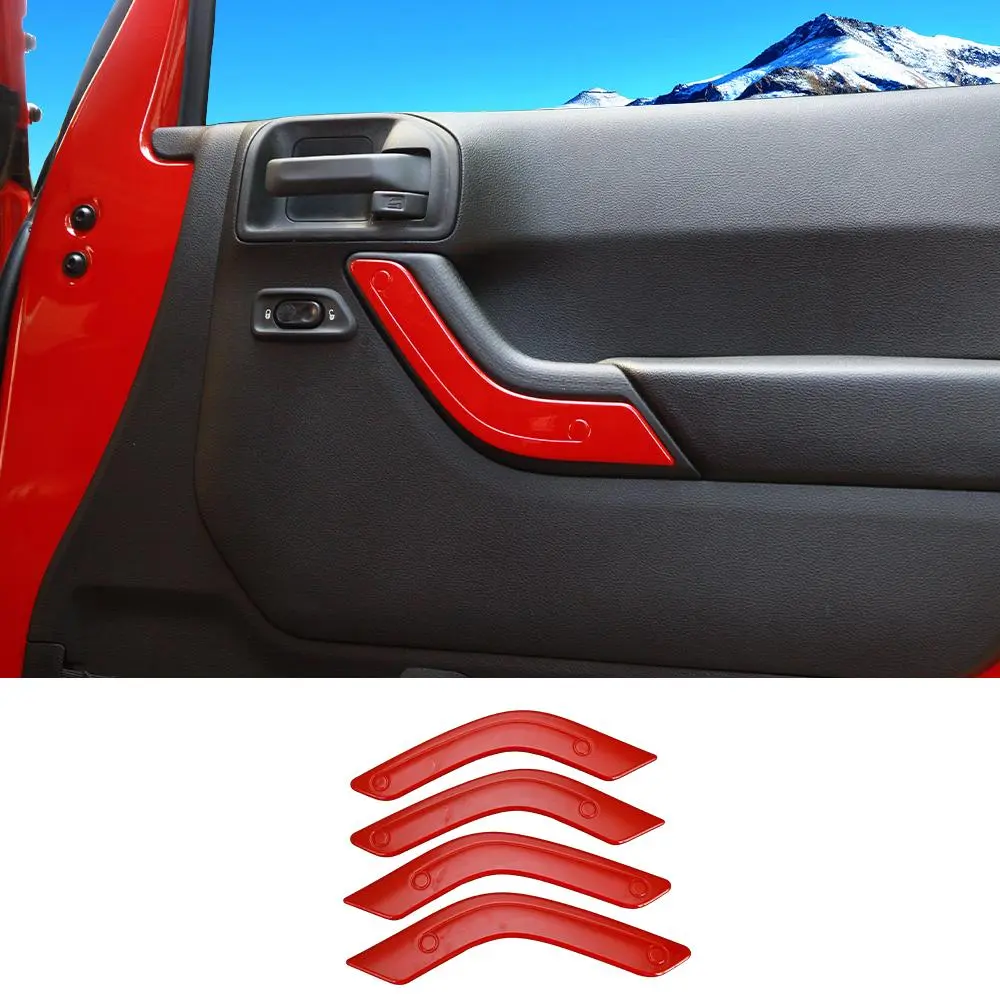 For 2011-2018 Jeep Wrangler JKU 4Doors Interior Door Handle Cover Trim - Image 11