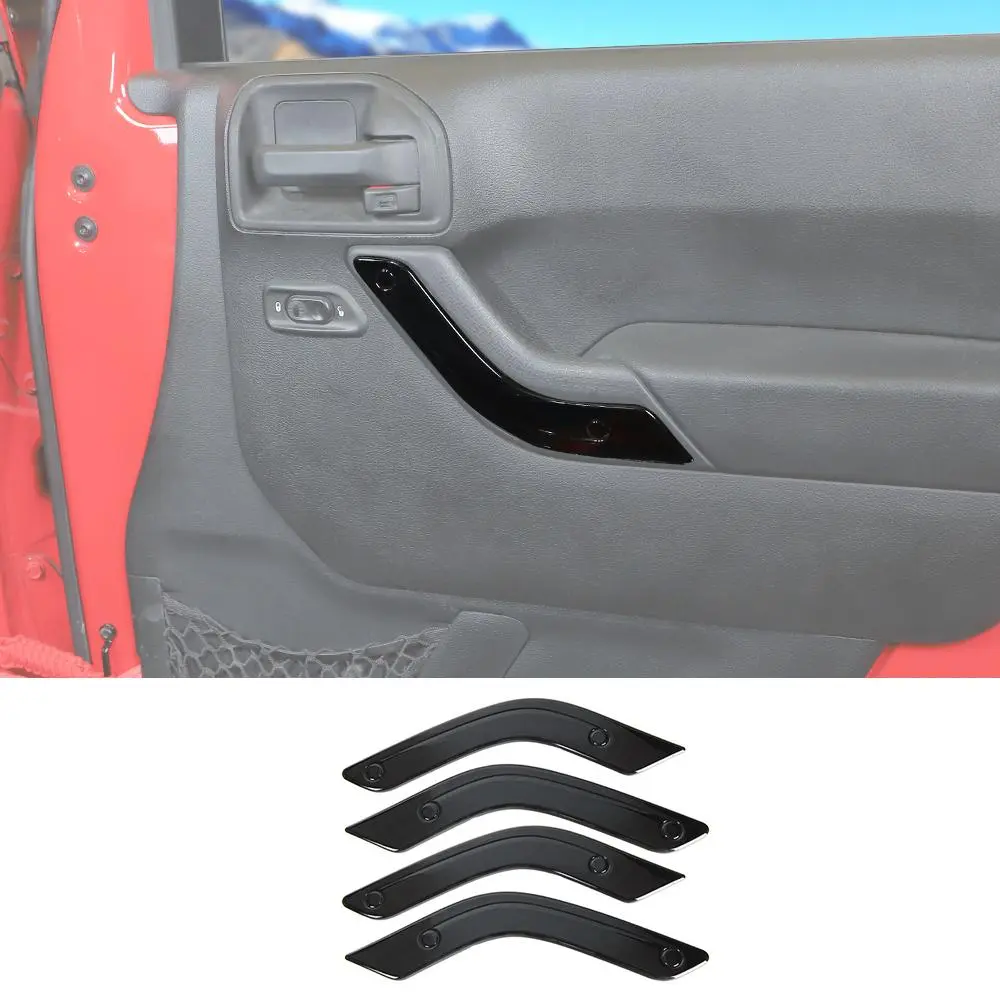 For 2011-2018 Jeep Wrangler JKU 4Doors Interior Door Handle Cover Trim - Image 12