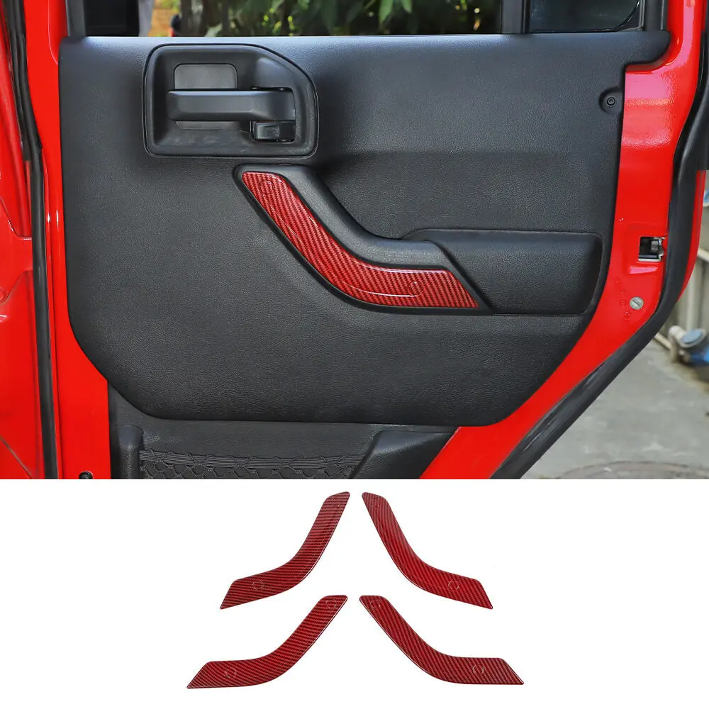For 2011-2018 Jeep Wrangler JKU 4Doors Interior Door Handle Cover Trim - Image 7