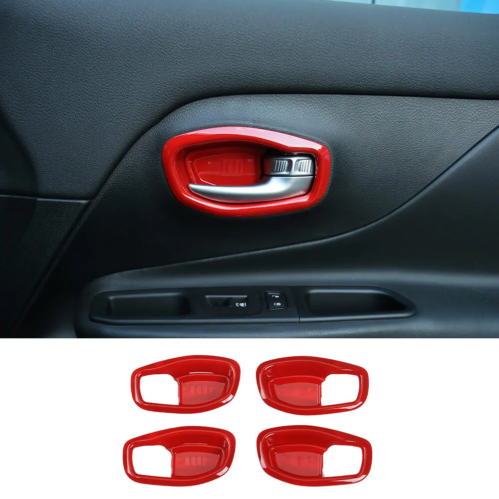 For 2015+ Jeep Renegade Interior Door Handle Trim Bowl Cover Decor - Image 13