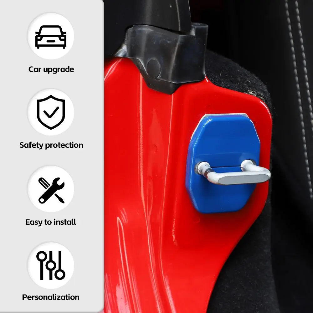 For 2007-2018 Jeep Wrangler JK 2Door Interior Door Lock Cover Protection Trim - Image 6