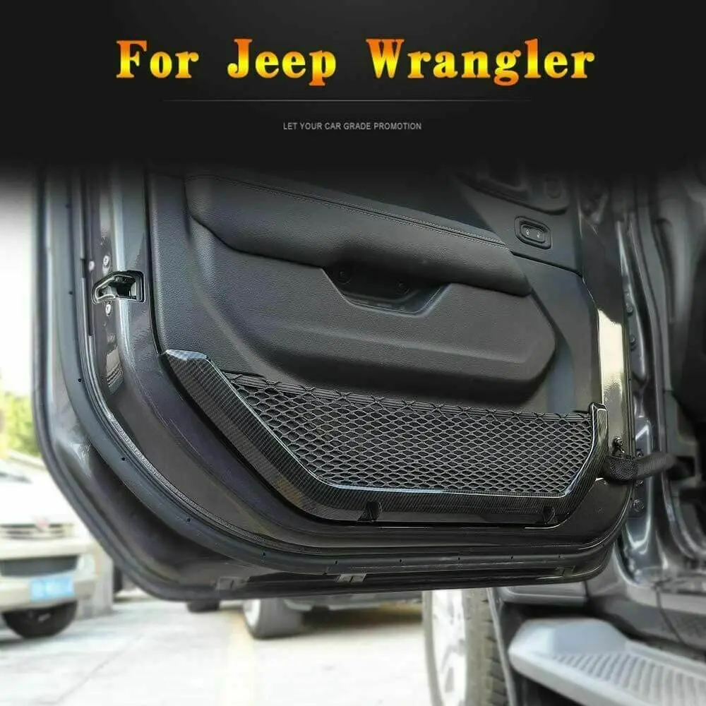 For 2018+ Jeep Wrangler JL Gladiator JT 2-Door Door Net Pocket Decor Cover Trim - Image 5