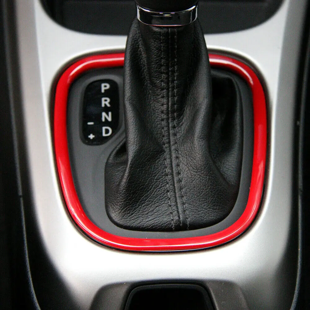 For 2017-2020 Jeep Compass Interior Gear Shift Box Frame Trim Cover Red - Image 3