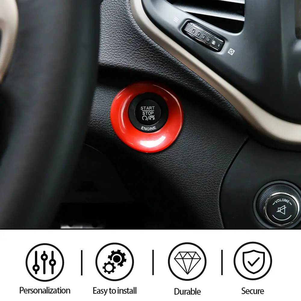 For 2014+ Jeep Cherokee Ignition Engine Start Key Cover Ring Trim - Image 4