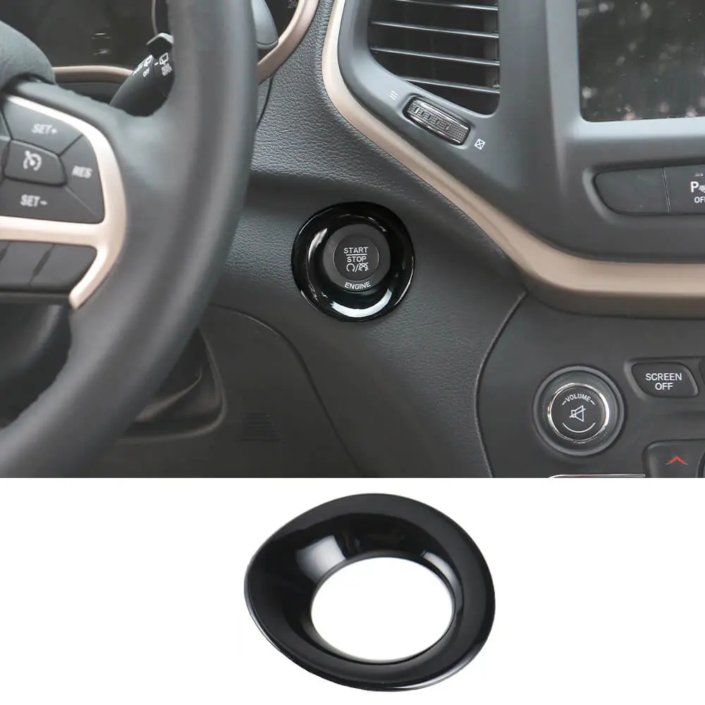 For 2014+ Jeep Cherokee Ignition Engine Start Key Cover Ring Trim - Image 7
