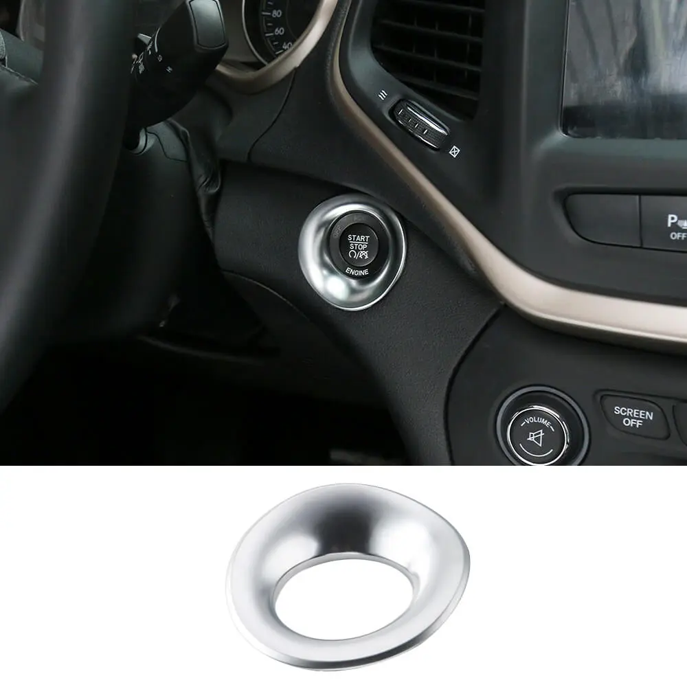 For 2014+ Jeep Cherokee Ignition Engine Start Key Cover Ring Trim - Image 8