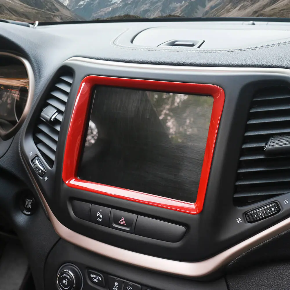 For 2014-2018 Jeep Cherokee Interior Navigation GPS Touch Screen Panel Frame Trim - Image 2
