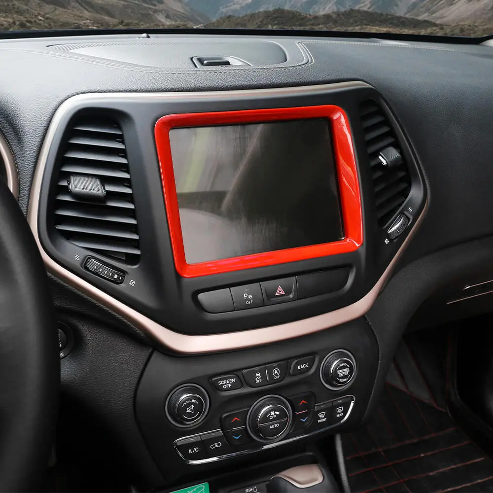 For 2014-2018 Jeep Cherokee Interior Navigation GPS Touch Screen Panel Frame Trim - Image 3