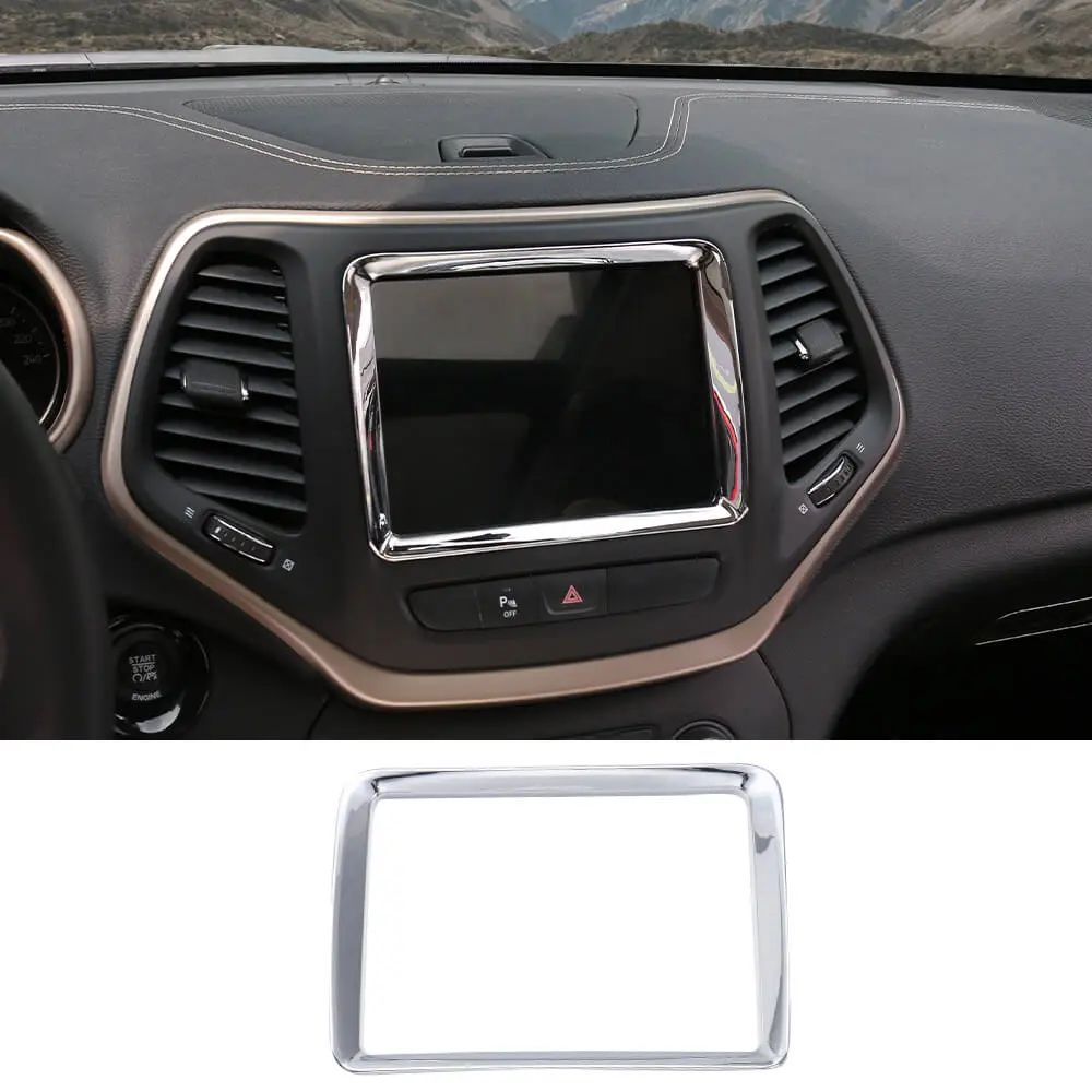 For 2014-2018 Jeep Cherokee Interior Navigation GPS Touch Screen Panel Frame Trim - Image 7