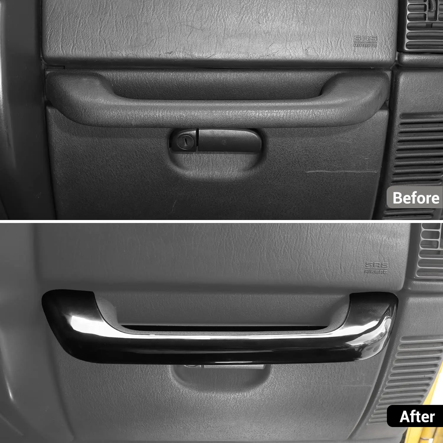 For 1997-2006 Jeep Wrangler TJ Interior Passenger Organizer Box Grab Tray Co-Pilot Handle Trim Cover - Image 2