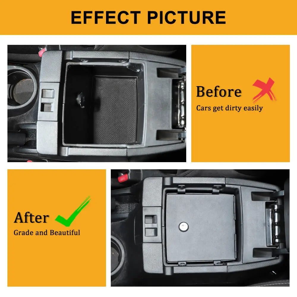 For 2011-2018 Jeep Wrangler JK Iron Center Console Armrest Box Safety Panel Cover Storage Case Lid with Lock Kit - Image 2