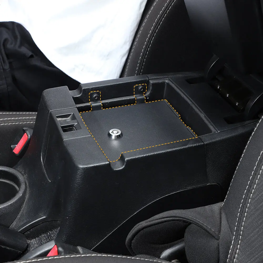 For 2011-2018 Jeep Wrangler JK Iron Center Console Armrest Box Safety Panel Cover Storage Case Lid with Lock Kit - Image 4