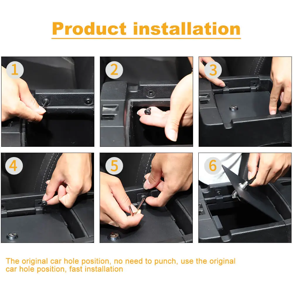 For 2011-2018 Jeep Wrangler JK Iron Center Console Armrest Box Safety Panel Cover Storage Case Lid with Lock Kit - Image 5