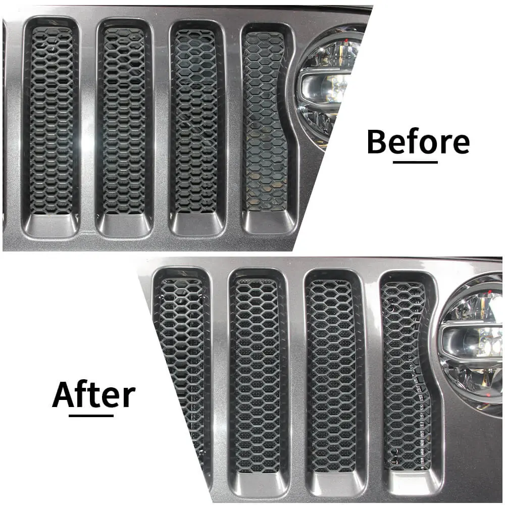 For 2018+ Jeep Wrangler JL JLU & Gladiator JT Iron Front Grille Insect Nets Mesh Cover - Image 2