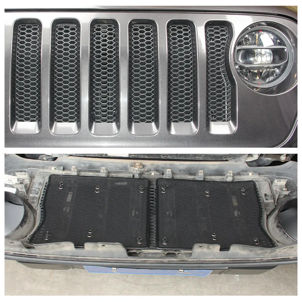 For 2018+ Jeep Wrangler JL JLU & Gladiator JT Iron Front Grille Insect Nets Mesh Cover - Image 3