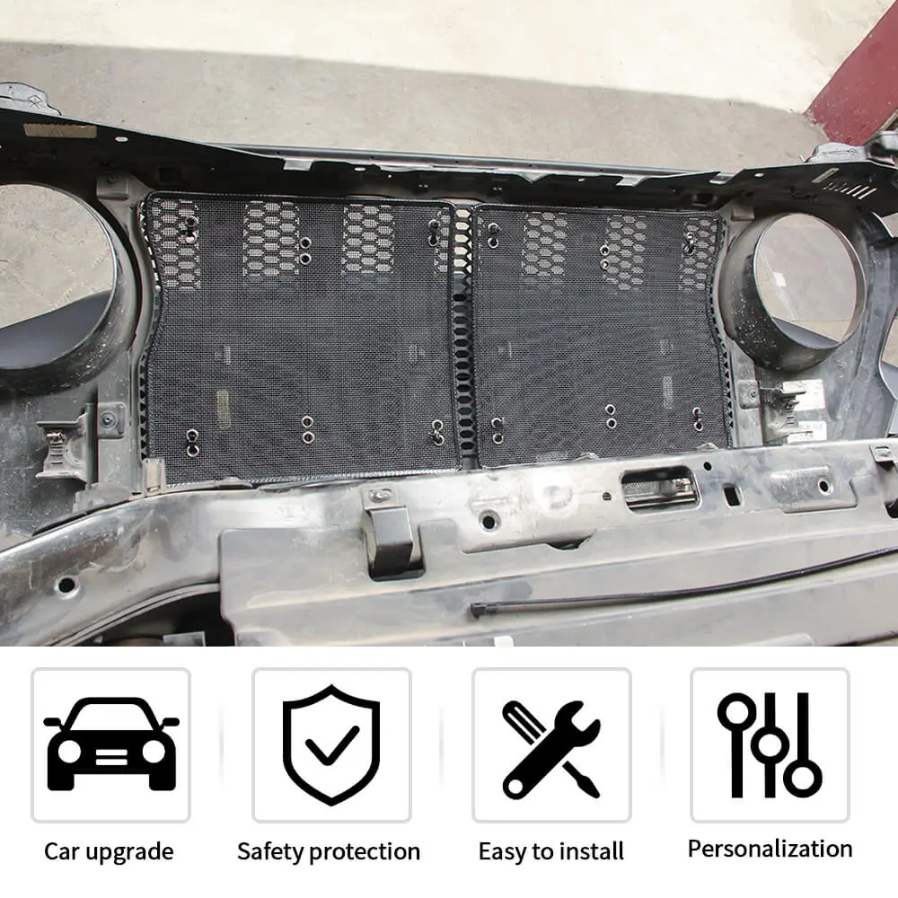 For 2018+ Jeep Wrangler JL JLU & Gladiator JT Iron Front Grille Insect Nets Mesh Cover - Image 6
