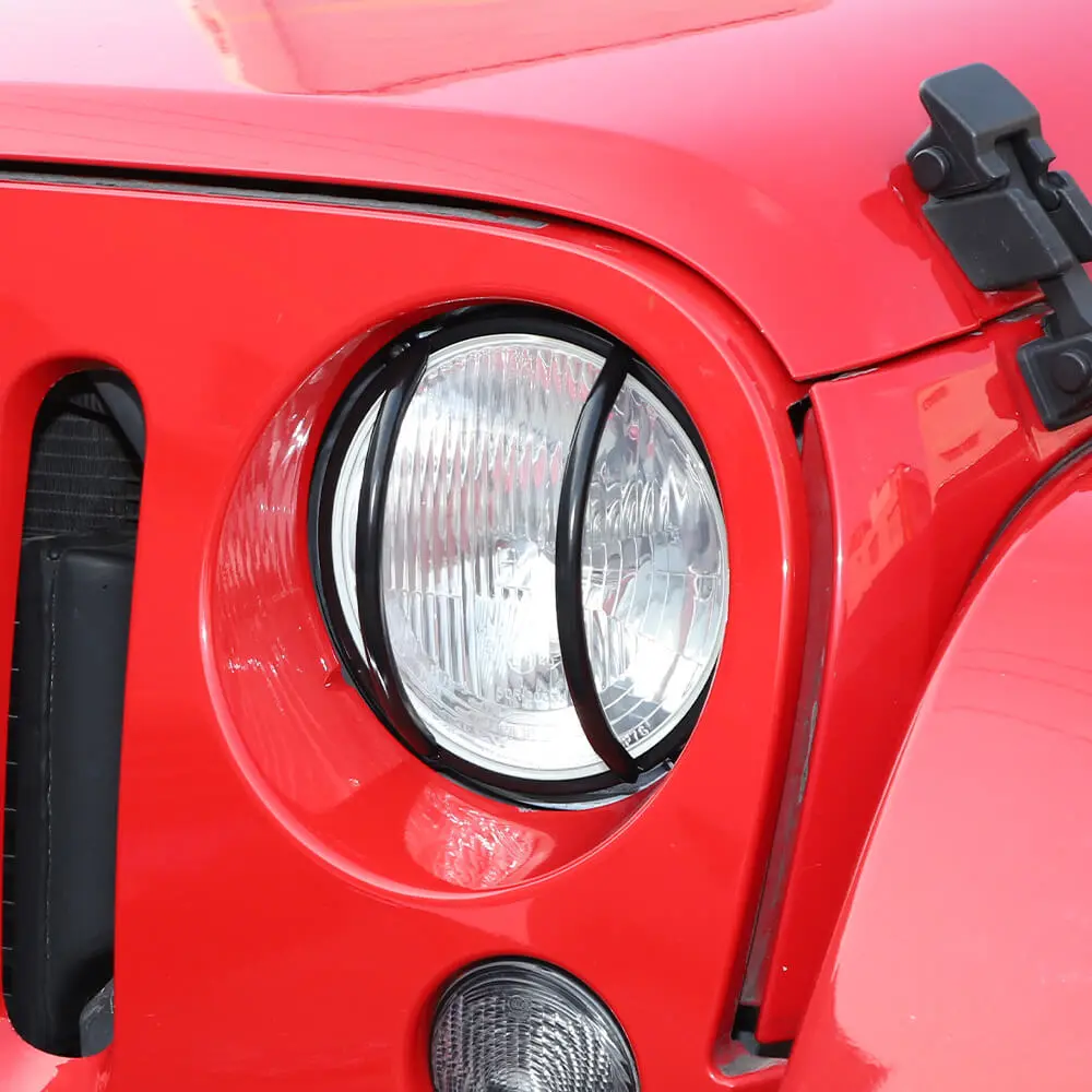 For 2007-2018 Jeep Wrangler JK Iron Front Headlight Lamp Protector Trim Guard - Image 4