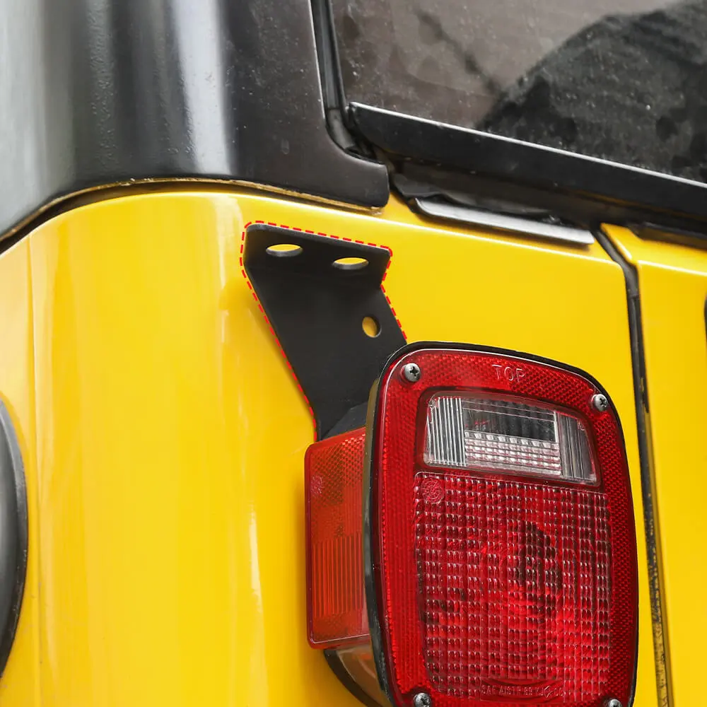 For 1997-2006 Jeep Wrangler TJ Taillight Antenna Mount Bracket Holder Black - Image 5