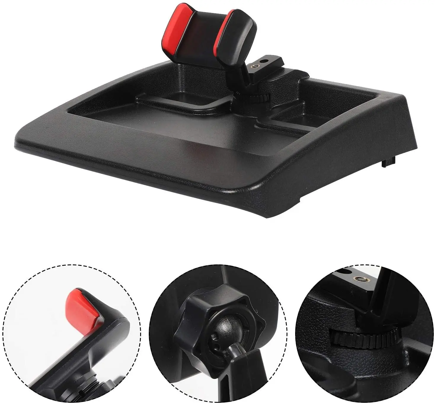 For 2007-2010 Jeep Wrangler JK JKU Dash Multi-Mount Phone Holder With Storage Tray - Image 5
