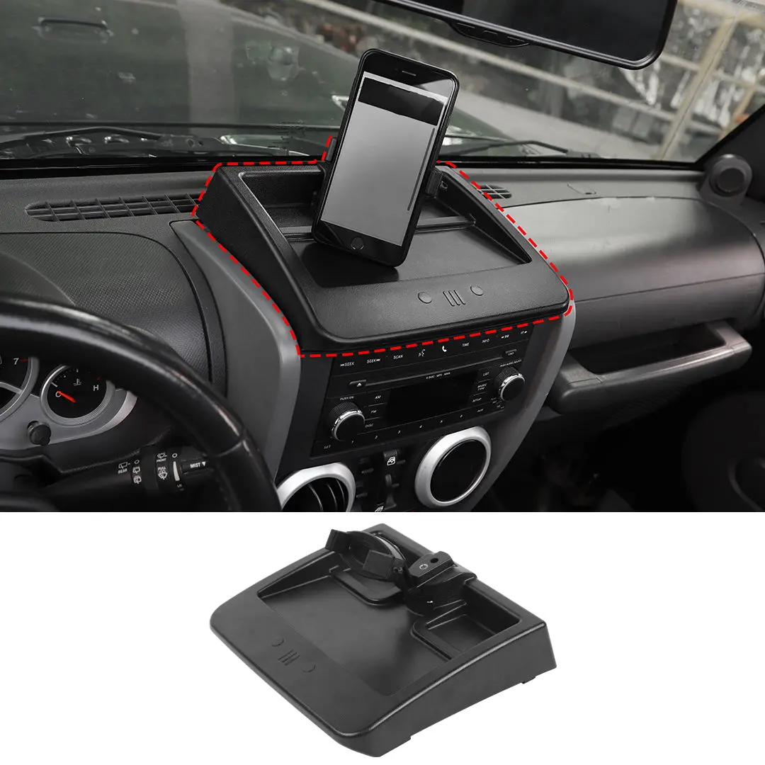 For 2007-2010 Jeep Wrangler JK JKU Dash Multi-Mount Phone Holder With Storage Tray - Image 8
