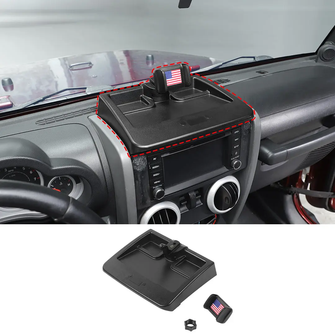 For 2007-2010 Jeep Wrangler JK JKU Dash Multi-Mount Phone Holder With Storage Tray - Image 9