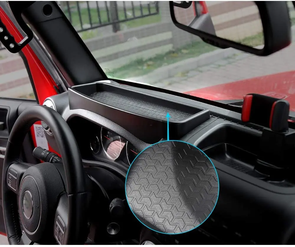 For 2011-2018 Jeep Wrangler JK JKU Dash Insert Organizer Storage Tray - Image 2
