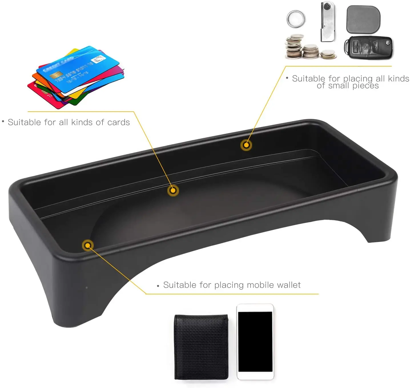 For 2007-2010 Jeep Wrangler JK JKU Dashboard Storage Tray, Organizer Storage Tray - Image 5