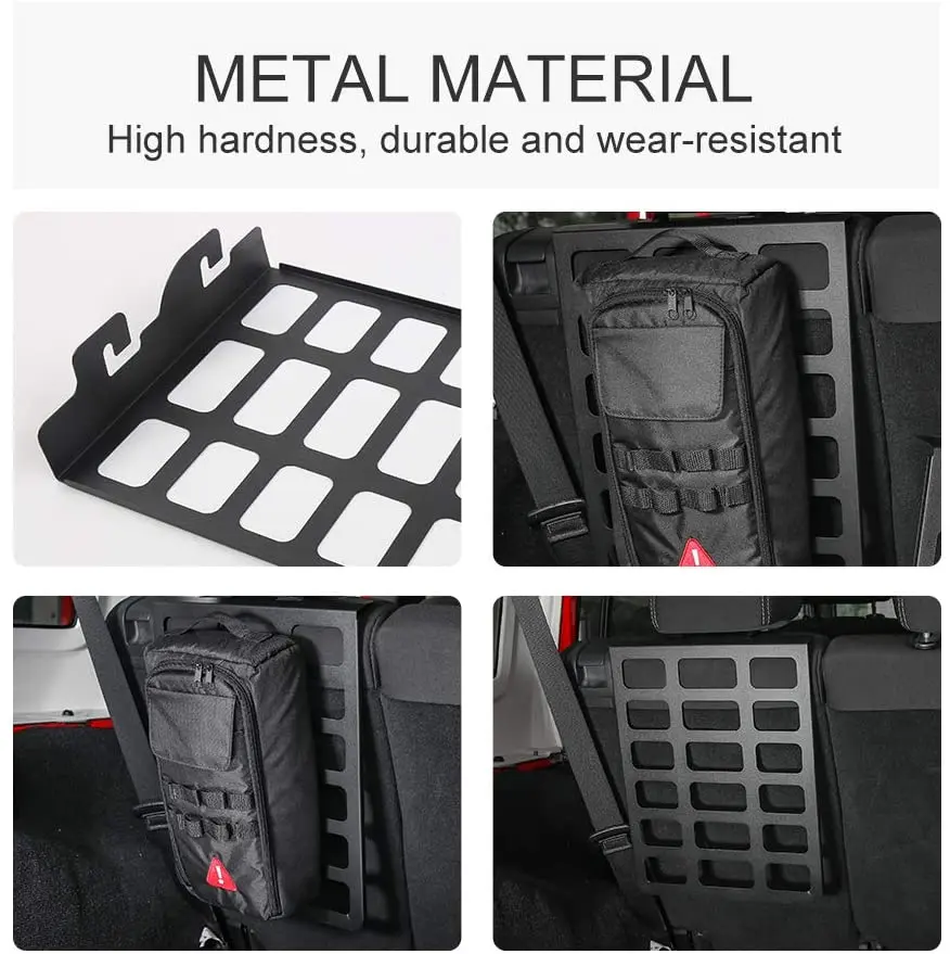 For 2007–2018 Jeep Wrangler JK JKU – Rear Seat & Trunk MOLLE Panel | Modular Tactical Storage System - Image 3