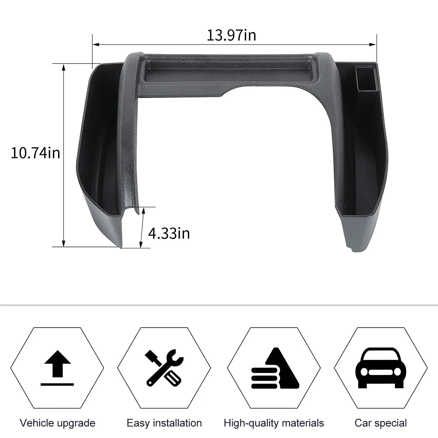 For 2011-2018 Jeep Wrangler JK JKU Gear Shift Center Console Storage Box Side Tray Organizer, Reserved USB Charger Extender Slot - Image 6
