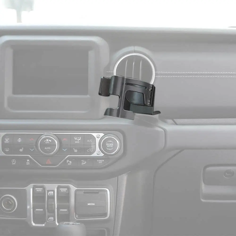 For 2018-2023 Jeep Wrangler JL Gladiator JT Multi-Function Drink Cup Phone Holder, 2 in 1 Bolt-on Stand Bracket Organizer - Image 4