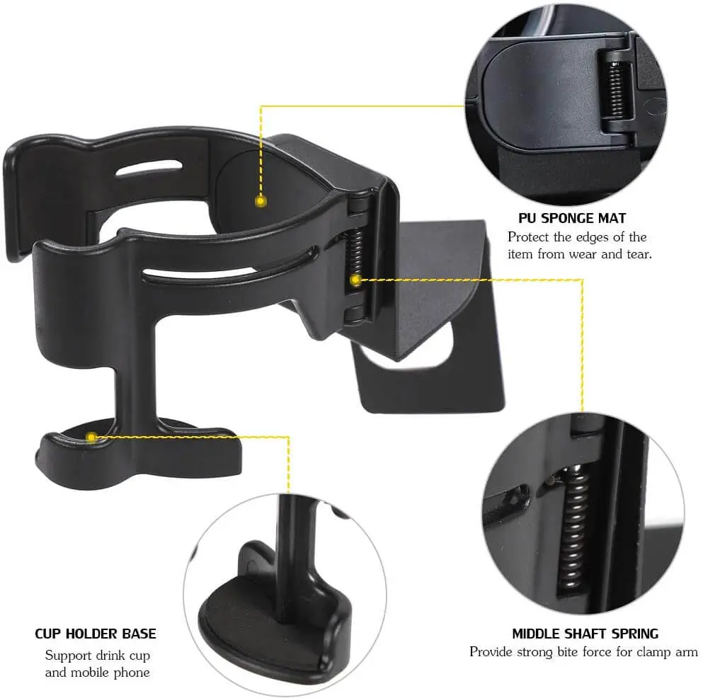 For 2018-2023 Jeep Wrangler JL Gladiator JT Multi-Function Drink Cup Phone Holder, 2 in 1 Bolt-on Stand Bracket Organizer - Image 5