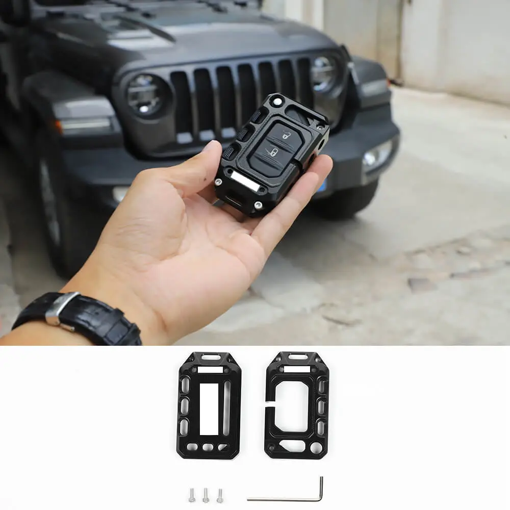 For 2018+ Jeep Wrangler JL JLU Gladiator JT Key Fob Cover Case Trim Shell
