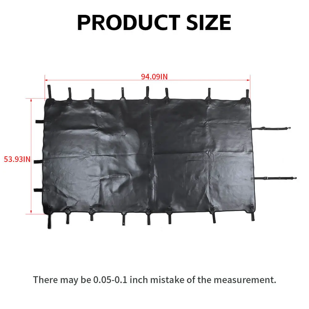 For 2007-2018 Jeep Wrangler JKU, 4 Doors Leather Soft Top Sunshade Mesh Full Length Mesh Sun Shade UV Blocker Mesh Screen Sunshade - Image 11
