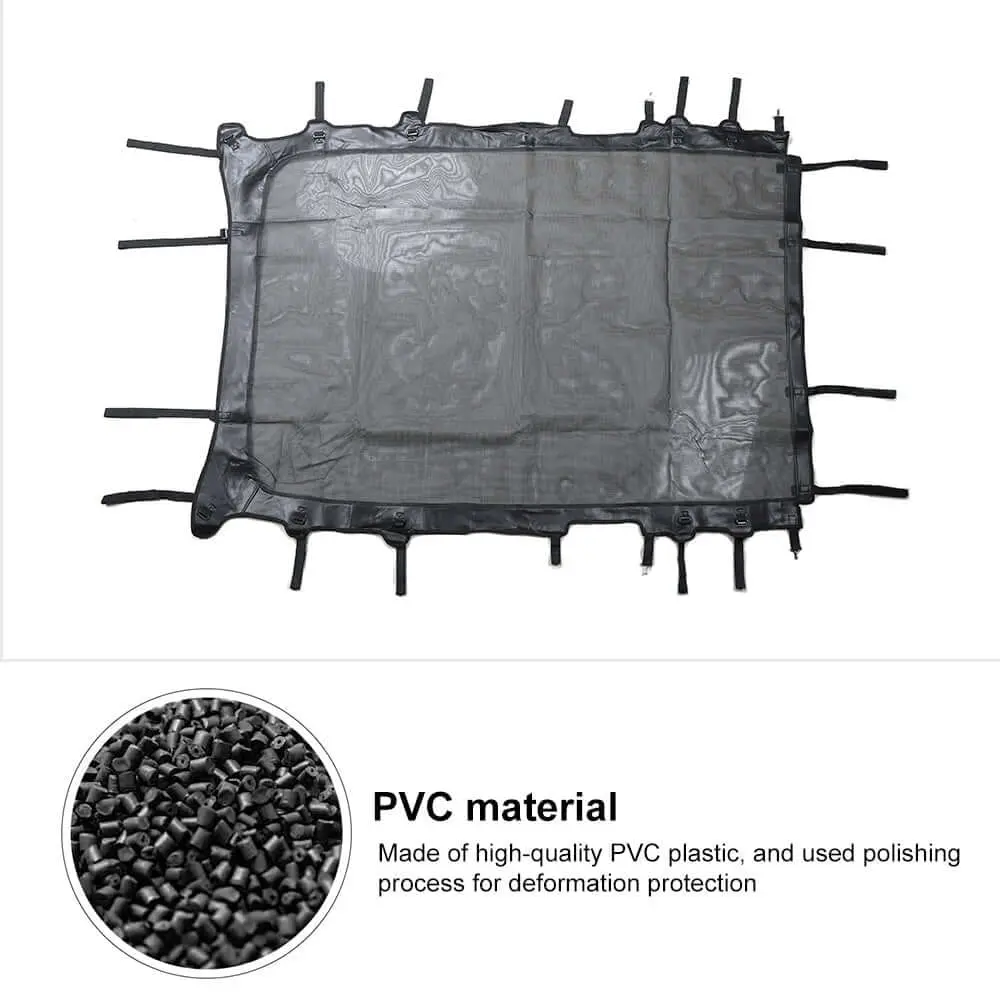 For 2018+ Jeep Wrangler JLU 4 Doors Leather Soft Top Sunshade Mesh Full Length Mesh Sun Shade UV Blocker - Image 8