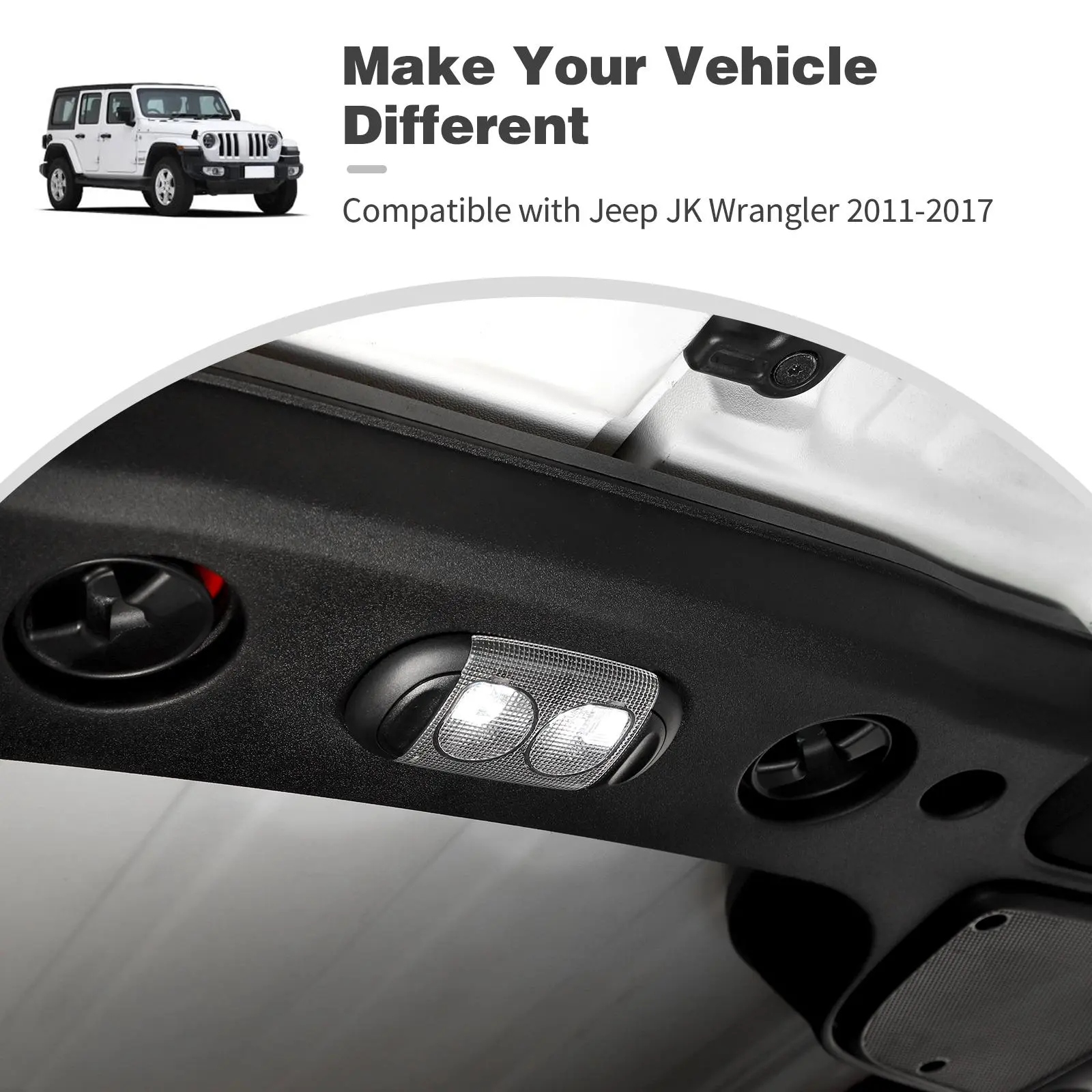 For 2011-2018 Jeep Wrangler JK JKU LED Roof Reading Light - Image 3
