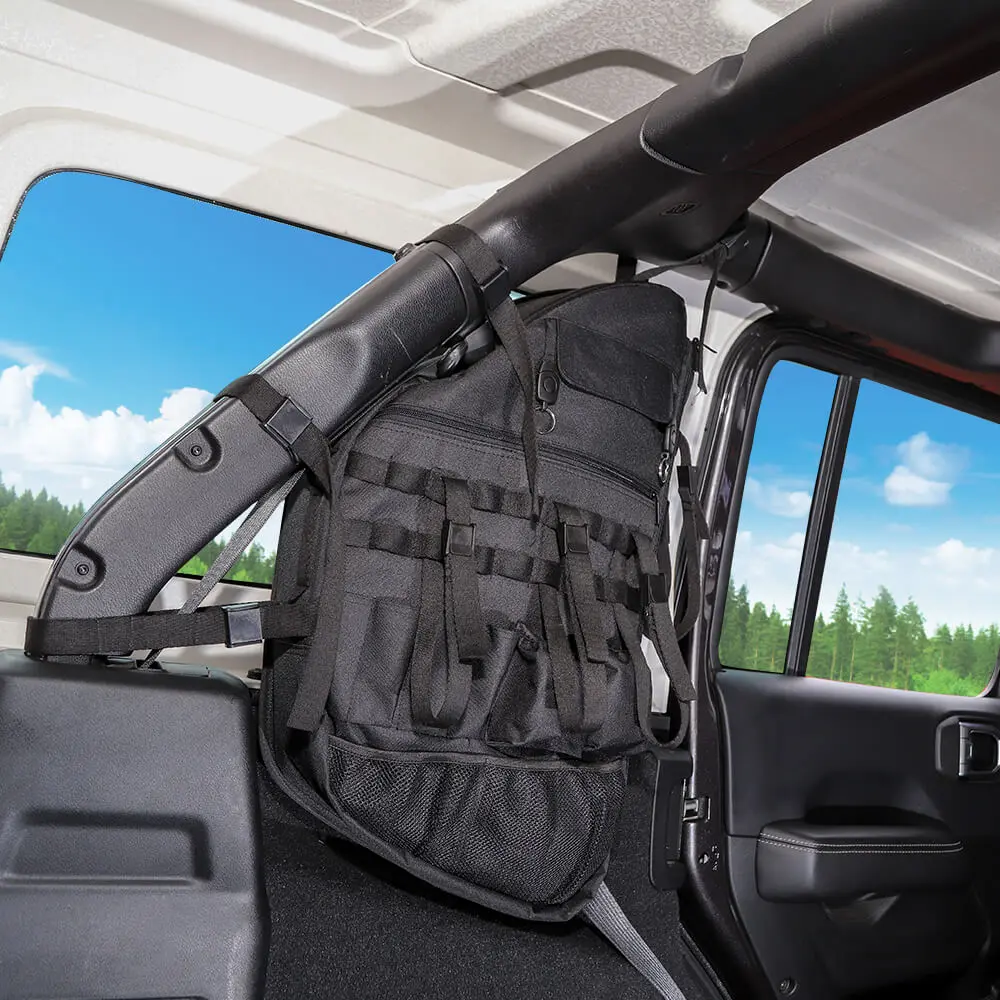For 2018+ Jeep Wrangler JL JLU 4Door Left & Right Roll Cage Bar Storage Organizer Bag Pockets - Image 3