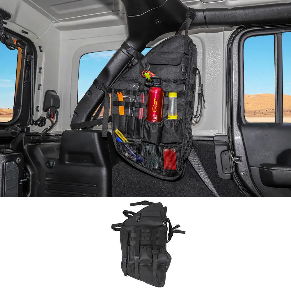 For 2018+ Jeep Wrangler JL JLU 4Door Left & Right Roll Cage Bar Storage Organizer Bag Pockets - Image 9