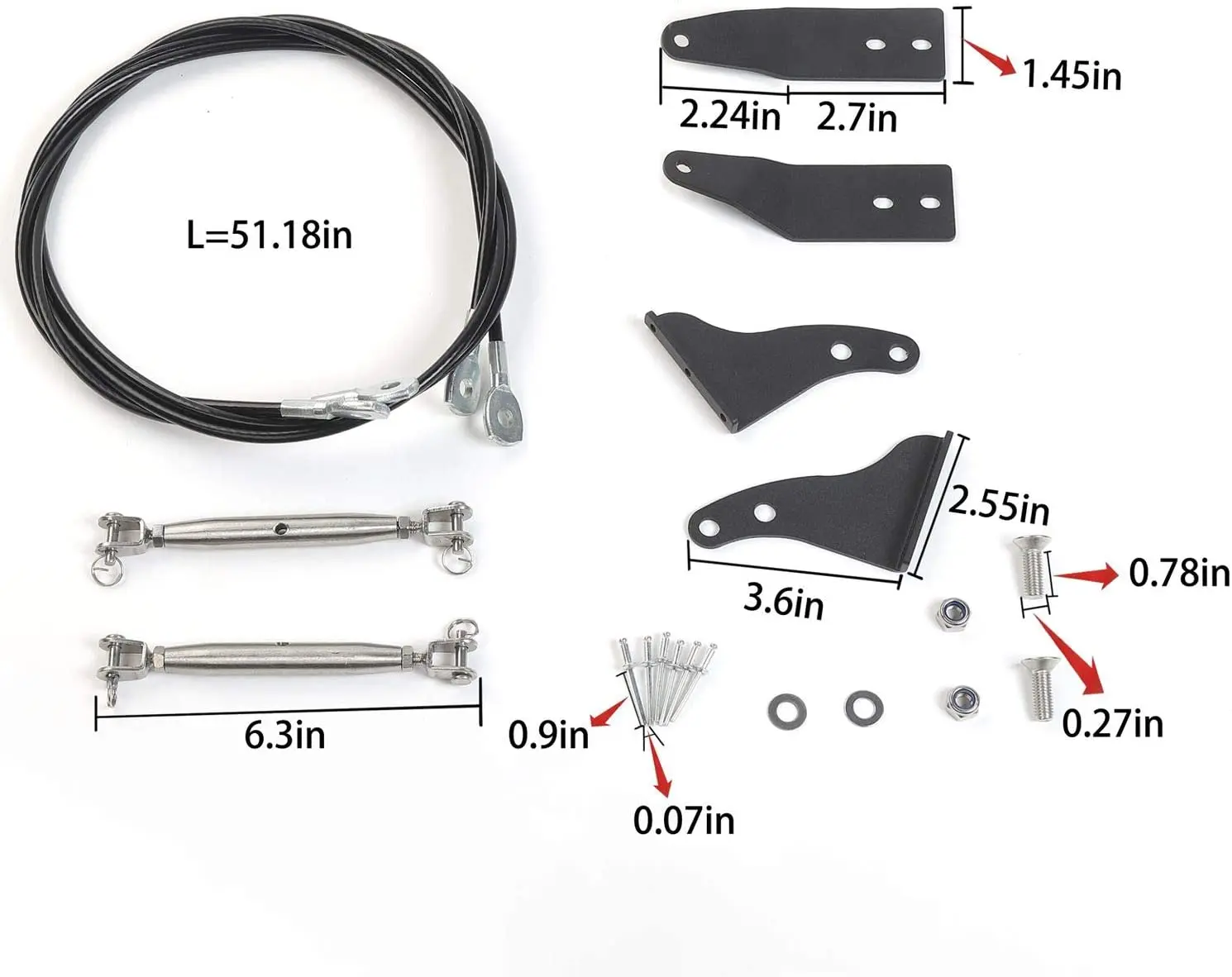For 2007-2018 Jeep Wrangler JK JKU Hood Limb Risers Kit Sub-line Branches - Image 3