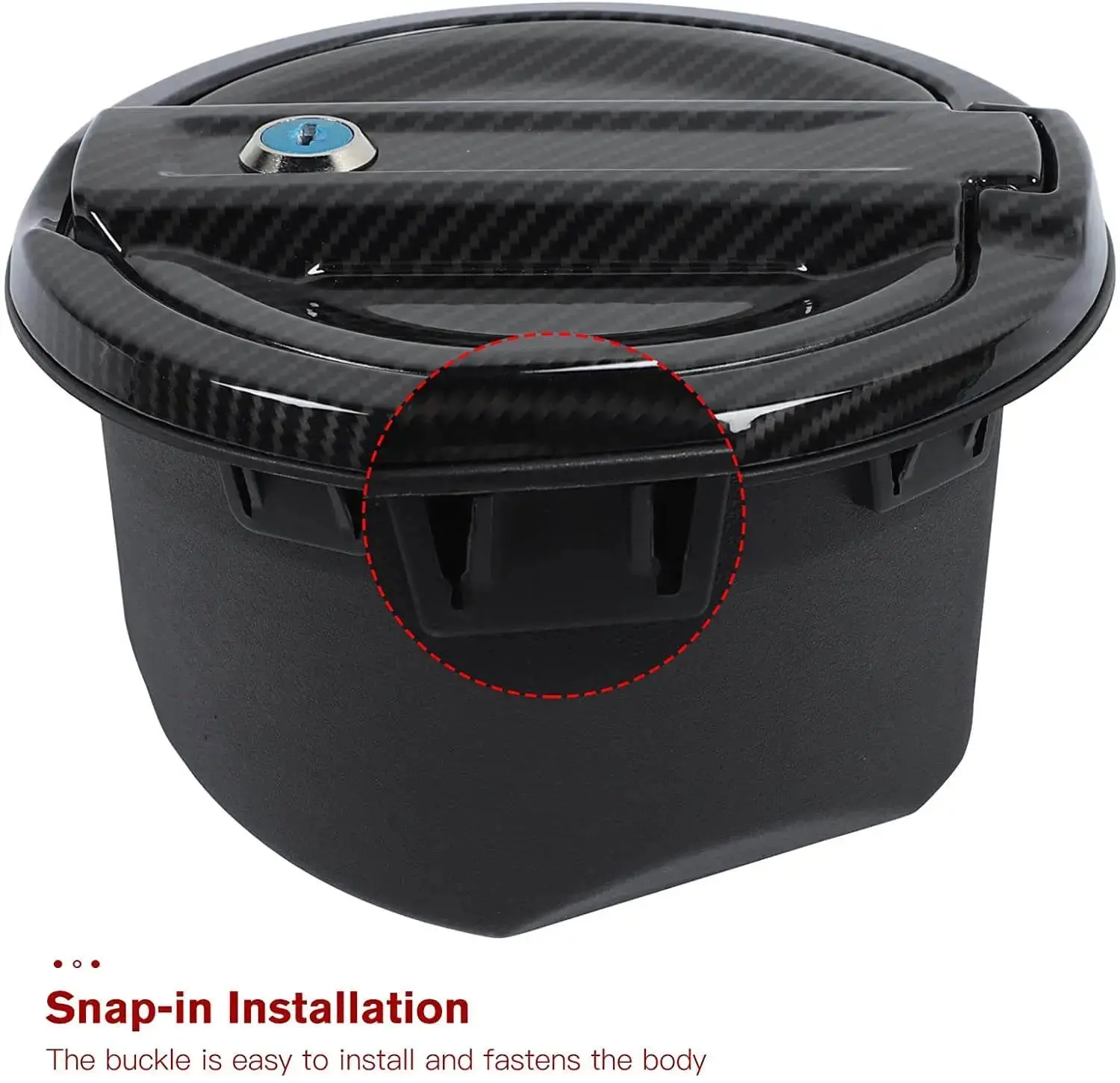 For 2018+ Jeep Wrangler JL JLU Locking Fuel Filler Cover Aluminum Gas Tank Carbon Fiber Texture NOT FIT 4XE - Image 6