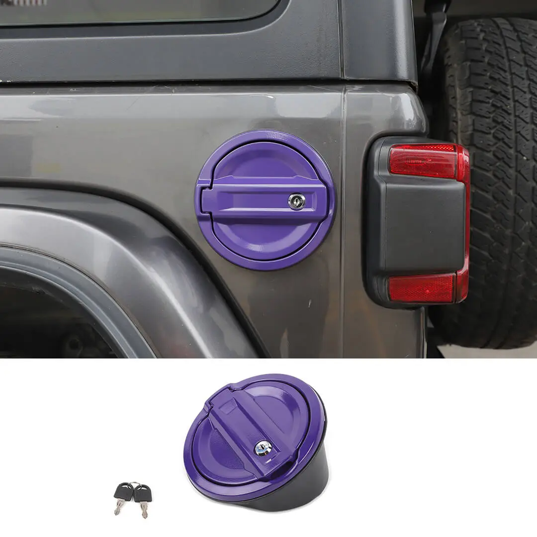 For 2018+ Jeep Wrangler JL JLU Locking Fuel Filler Cover Aluminum Gas Tank Carbon Fiber Texture NOT FIT 4XE - Image 7