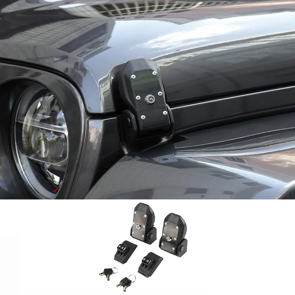 For 2018+ Jeep Wrangler JL JLU JT Locking Hood Latch Catch with Lock