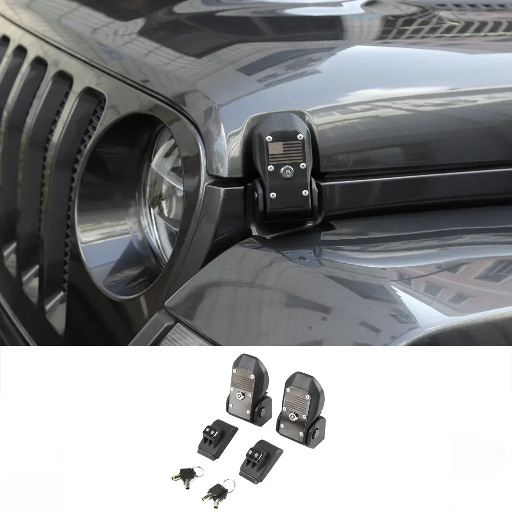 For 2018+ Jeep Wrangler JL JLU JT Locking Hood Latch Catch with Lock - Image 9