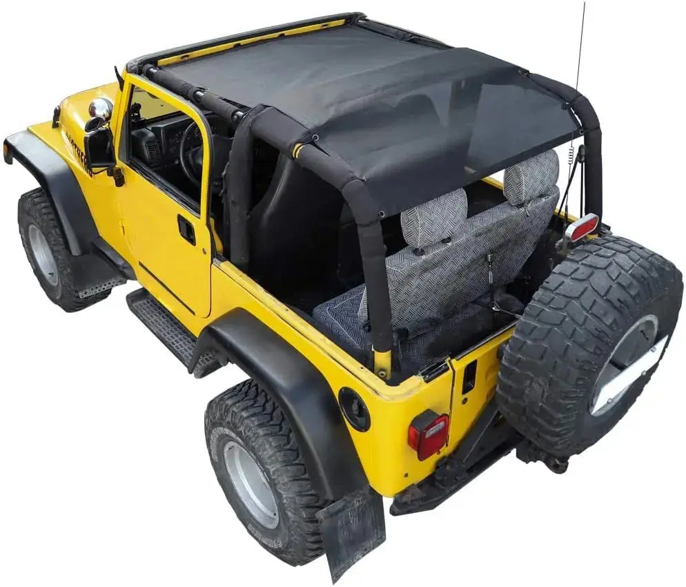 For 1997-2006 Jeep Wrangler TJ Top Front & Rear Sunshade Mesh Cover Shade Bikini UV Protection - Image 8
