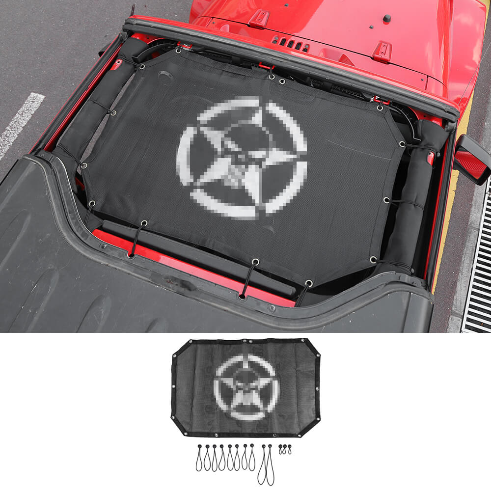 For 2007-2018 Jeep Wrangler JK JKU Half-Length Mesh Bikini Top Sunshade – UV Protection Soft Roof Cover - Image 16